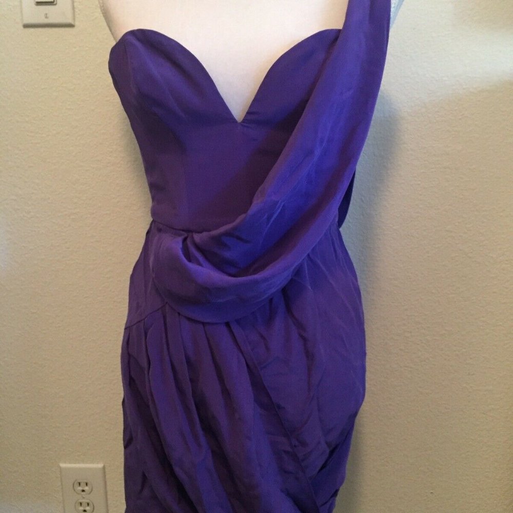 Zimmermann Mini Dress One Shoulder Draped Silk GUC - Picture 12 of 12